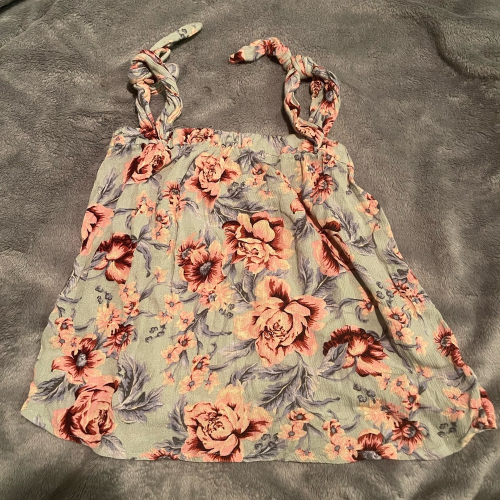 Floral Women's Top with Tied Straps
